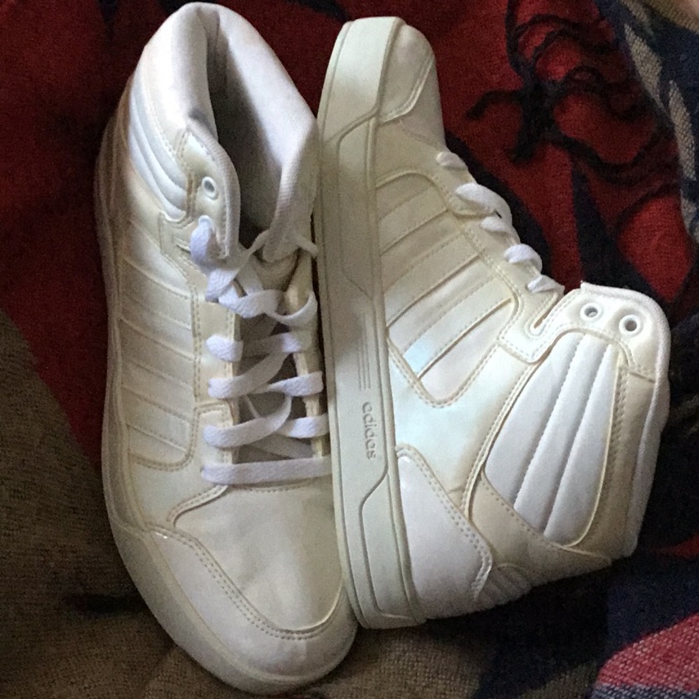 Adidas White High-Top Athletic Shoes
